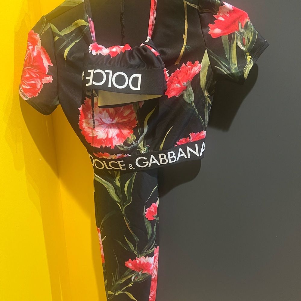 Dolce & Gabbana Black and Red Floral Set